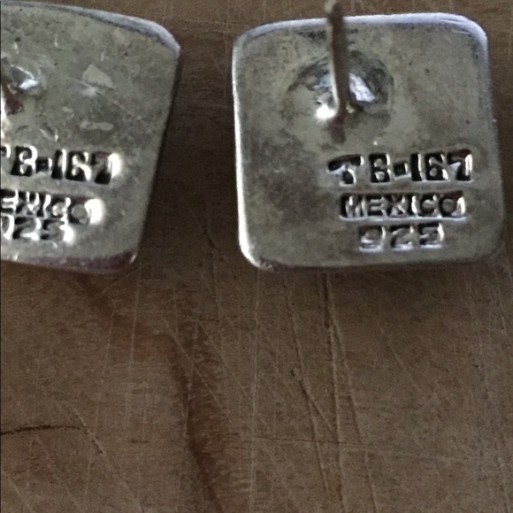 Vintage Taxco 925 silver inlaid malachite earrings - Picture 3 of 7